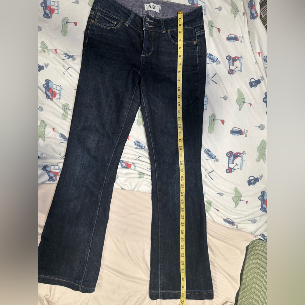 PAIGE Dark Blue Flare Jeans - Picture 4 of 17